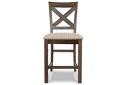 Moriville Grayish Brown Counter Height Dining Table with 4 Barstools and Bench -  Ashley - DMV Furniture