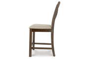 Moriville Beige Counter Height Dining Table and 6 Barstools -  Ashley - DMV Furniture