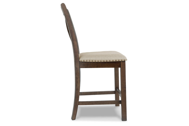 Moriville Beige Counter Height Dining Table and 2 Barstools and Bench -  Ashley - DMV Furniture