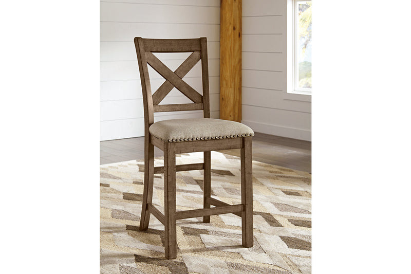 Moriville Grayish Brown Counter Height Dining Table and 4 Barstools -  Ashley - DMV Furniture