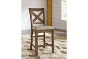 Moriville Grayish Brown Counter Height Dining Table with 4 Barstools and Bench -  Ashley - DMV Furniture
