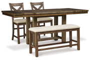 Moriville Beige Counter Height Dining Table and 2 Barstools and Bench -  Ashley - DMV Furniture