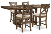 Moriville Grayish Brown Counter Height Dining Table and 4 Barstools -  Ashley - DMV Furniture