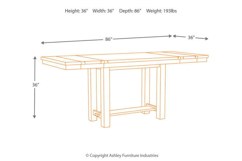 Moriville Beige Counter Height Dining Table and 6 Barstools -  Ashley - DMV Furniture