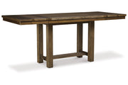 Moriville Beige Counter Height Dining Table and 6 Barstools -  Ashley - DMV Furniture