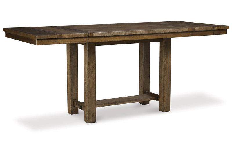 Moriville Beige Counter Height Dining Table and 2 Barstools and Bench -  Ashley - DMV Furniture