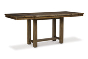 Moriville Grayish Brown Counter Height Dining Table and 4 Barstools -  Ashley - DMV Furniture