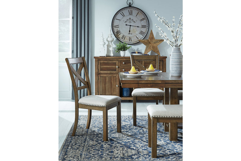 Moriville Beige Dining Table and 4 Chairs and Bench -  Ashley - DMV Furniture