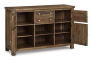 Moriville Grayish Brown Counter Height Dining Table with 4 Barstools, Bench, and Server -  Ashley - DMV Furniture