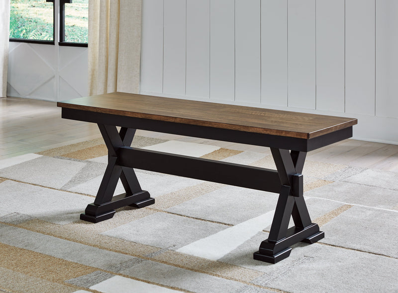 Wildenauer Brown/Black Dining Table with 2 Chairs and Bench from Ashley - DMV Furniture