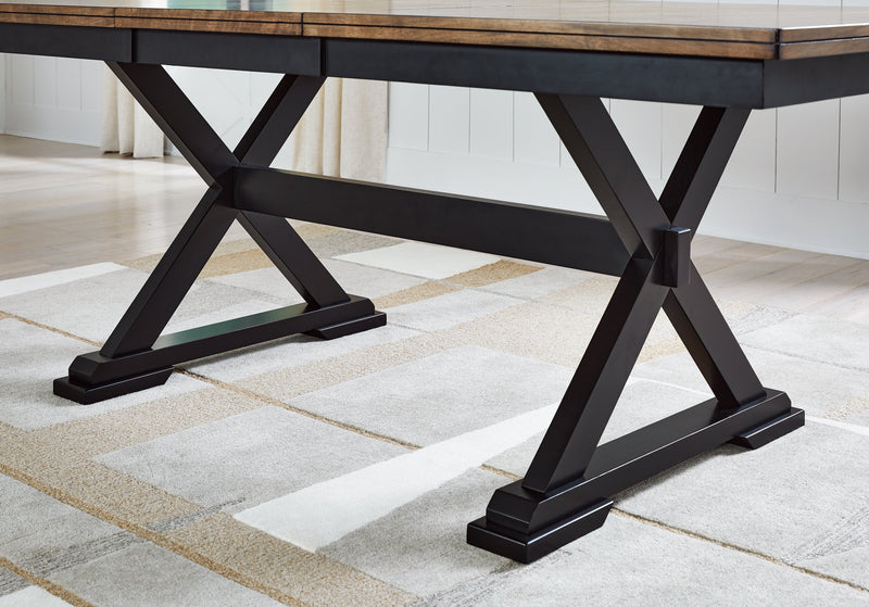 Wildenauer Brown/Black Dining Table with 2 Chairs and Bench from Ashley - DMV Furniture