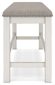 Robbinsdale Antique White Counter Height Dining Table and 6 Barstools and Bench with Storage from Ashley - DMV Furniture