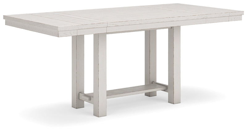 Robbinsdale Antique White Counter Height Dining Table and 6 Barstools and Bench with Storage from Ashley - DMV Furniture
