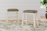 Bolanburg Antique White Counter Height Dining Table, 4 Stools, Bench and 2 Display Cabinets -  Ashley - DMV Furniture