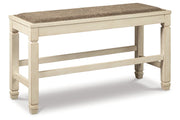 Bolanburg Antique White Counter Height Dining Table, 4 Barstools, Bench and Server -  Ashley - DMV Furniture