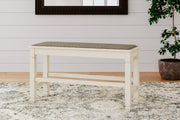 Bolanburg Antique White Counter Height Dining Table, 4 Stools, Bench and 2 Display Cabinets -  Ashley - DMV Furniture