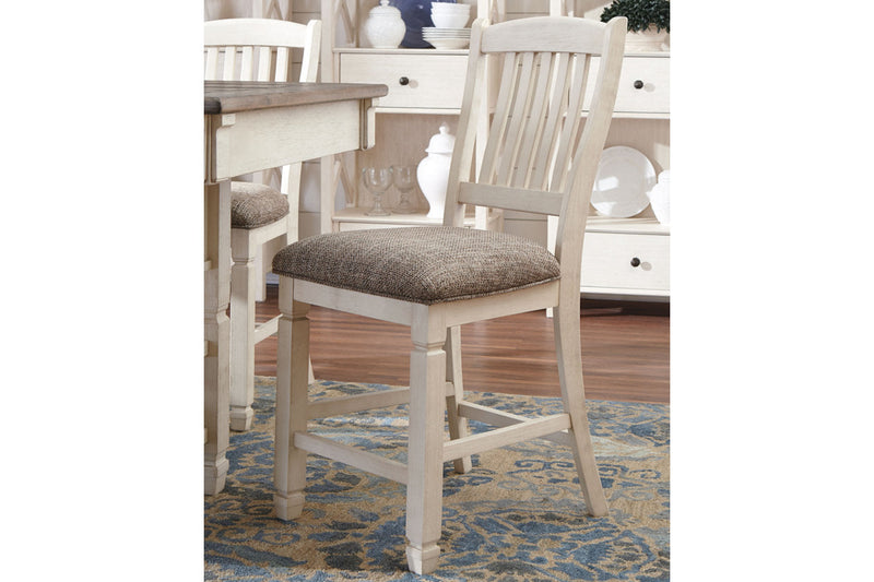 Bolanburg Antique White Counter Height Dining Table, 4 Barstools, Bench and Server -  Ashley - DMV Furniture