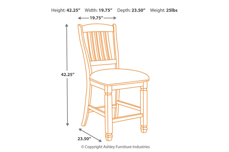 Bolanburg Two-tone Counter Height Dining Table and 6 Barstools with Server -  Ashley - DMV Furniture