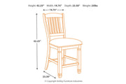 Bolanburg Two-tone Counter Height Table with 6 Barstools, Server and Display Cabinet -  Ashley - DMV Furniture