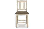 Bolanburg Two-tone Counter Height Table with 6 Barstools, Server and Display Cabinet -  Ashley - DMV Furniture