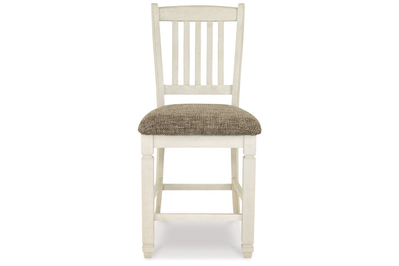 Bolanburg Antique White Counter Height Dining Table, 4 Barstools, Bench and Server -  Ashley - DMV Furniture