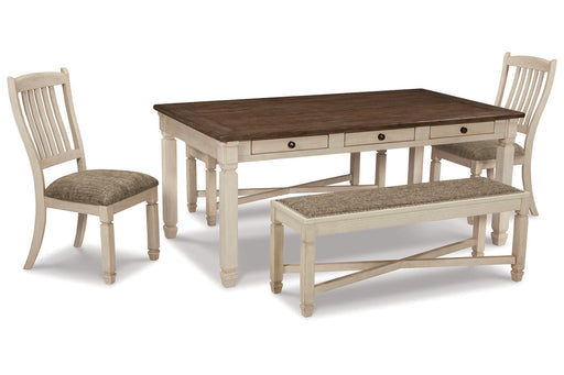 Bolanburg Antique White Dining Table with 2 Chairs and 2 Benches -  Ashley - DMV Furniture