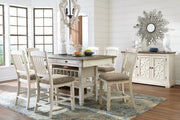 Bolanburg Two-tone Counter Height Dining Table and 6 Barstools with Server -  Ashley - DMV Furniture