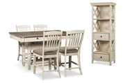 Bolanburg Two-tone Counter Height Dining Table and 4 Barstools with Display Cabinet -  Ashley - DMV Furniture