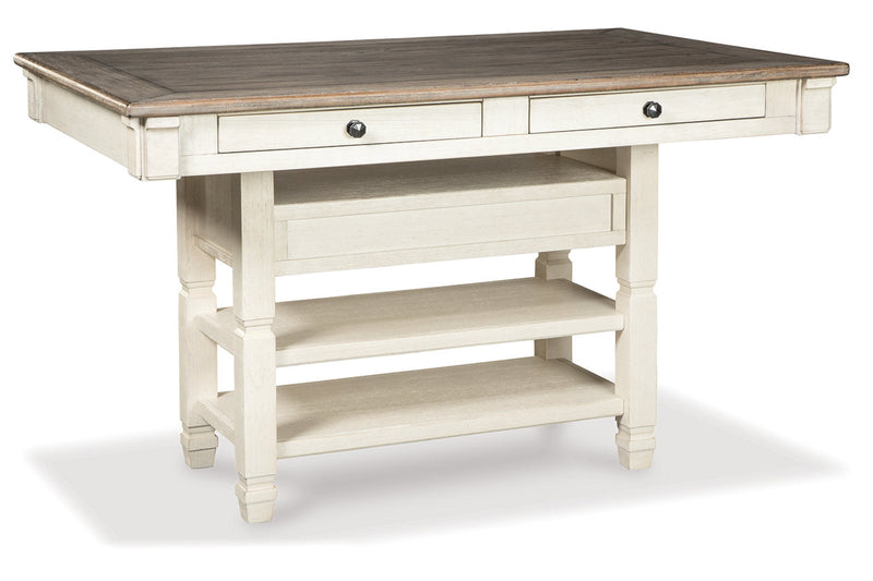 Bolanburg Two-tone Counter Height Dining Table and 6 Barstools with Server -  Ashley - DMV Furniture