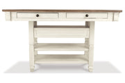 Bolanburg Two-tone Counter Height Dining Table and 6 Barstools with Server -  Ashley - DMV Furniture