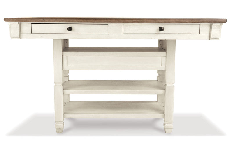 Bolanburg Two-tone Counter Height Dining Table and 6 Barstools with Server -  Ashley - DMV Furniture