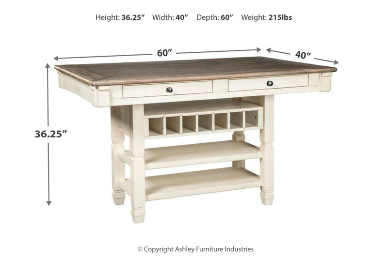 Bolanburg Two-tone Counter Height Dining Table and 4 Barstools and Bench -  Ashley - DMV Furniture