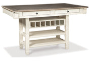Bolanburg Two-tone Counter Height Dining Table and 4 Barstools with Display Cabinet -  Ashley - DMV Furniture