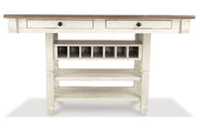 Bolanburg Two-tone Counter Height Dining Table and 6 Barstools with Server -  Ashley - DMV Furniture