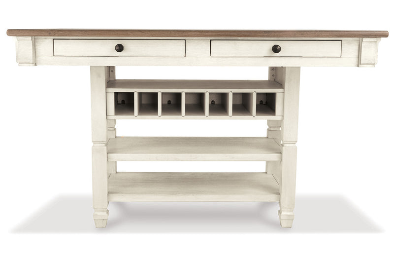 Bolanburg Two-tone Counter Height Dining Table and 6 Barstools with Server -  Ashley - DMV Furniture