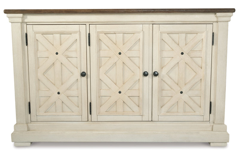 Bolanburg Two-tone Counter Height Dining Table and 6 Barstools with Server -  Ashley - DMV Furniture