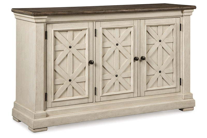 Bolanburg Two-tone Counter Height Table with 6 Barstools, Server and Display Cabinet -  Ashley - DMV Furniture