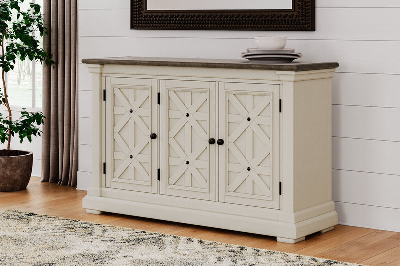 Bolanburg Two-tone Counter Height Dining Table and 6 Barstools with Server -  Ashley - DMV Furniture