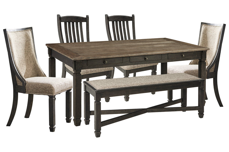 Tyler Creek Black/Gray Dining Table with 4 Chairs and Bench -  Ashley - DMV Furniture