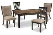 Tyler Creek Black/Grayish Brown Dining Table and 4 Chairs -  Ashley - DMV Furniture