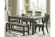 Tyler Creek Black/Gray Dining Table, 4 Chairs and Bench -  Ashley - DMV Furniture