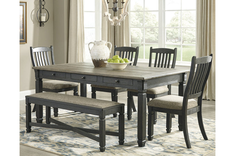 Tyler Creek Black/Gray Dining Table, 4 Chairs and Bench -  Ashley - DMV Furniture