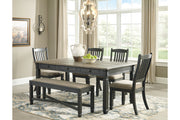 Tyler Creek Black/Gray Dining Table, 4 Chairs and Bench -  Ashley - DMV Furniture