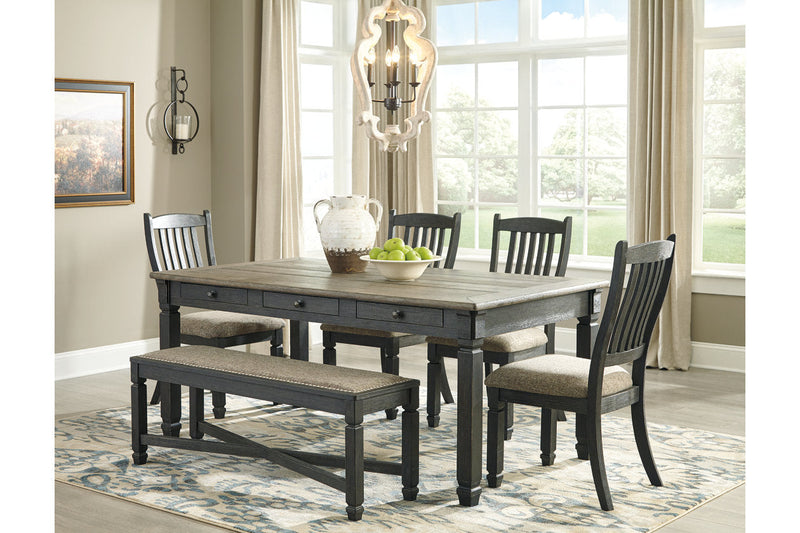 Tyler Creek Black/Gray Dining Table, 4 Chairs and Bench -  Ashley - DMV Furniture