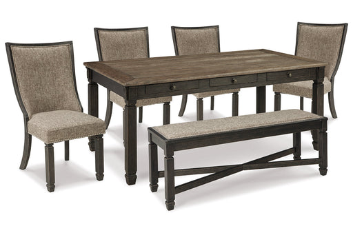 Tyler Creek Black/Grayish Brown Dining Table and 4 Chairs with Bench -  Ashley - DMV Furniture