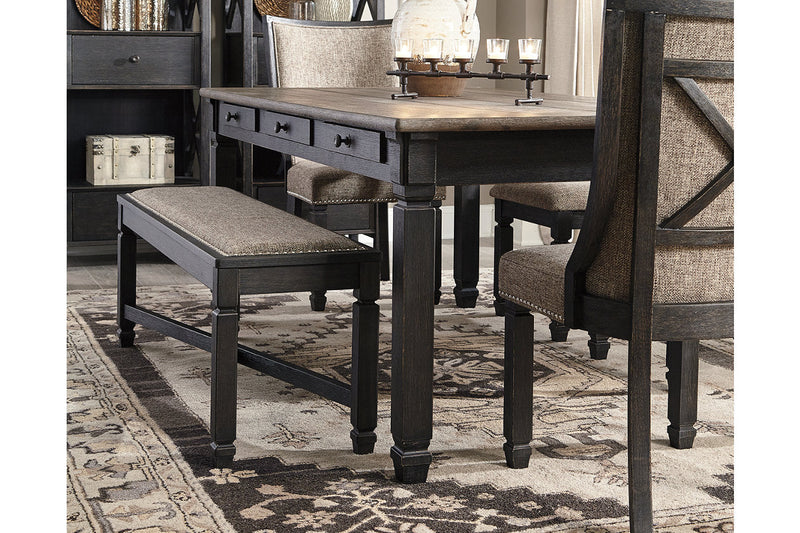 Tyler Creek Black/Grayish Brown Dining Table and 4 Chairs with Bench -  Ashley - DMV Furniture