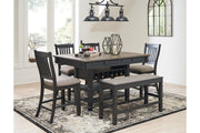 Tyler Creek Black/Gray Counter Height Dining Table and 4 Barstools and Bench -  Ashley - DMV Furniture