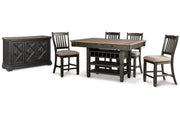Tyler Creek Black/Grayish Brown Counter Height Dining Table and 4 Barstools with Server -  Ashley - DMV Furniture