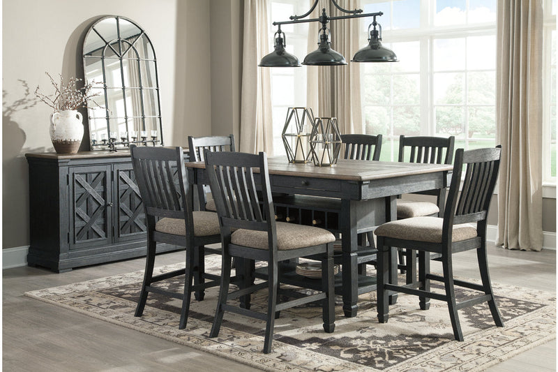 Tyler Creek Black/Gray Counter Height Dining Table and 6 Barstools -  Ashley - DMV Furniture