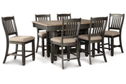 Tyler Creek Black/Gray Counter Height Dining Table and 6 Barstools -  Ashley - DMV Furniture